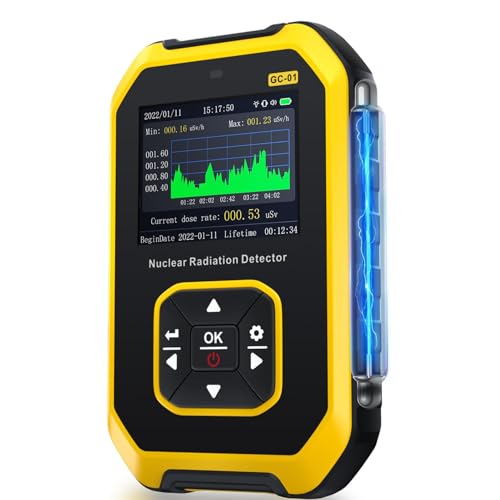 Geigerzähler, GC01 Strahlungsdetektor Tragbarer Dosimeter Strahlungsdetektor Wiederaufladbar Nuklear Strahlungsdetektor Dosimeter mit LCD-Display Nuclear Radiation Detector