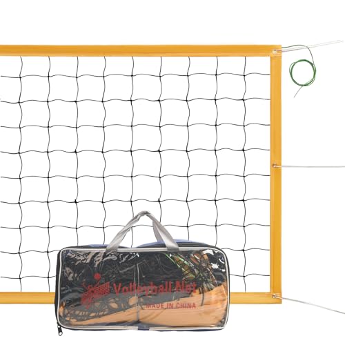 SIVENKE Volleyball Netz Faltbar Aufgerüstet Volleyballnetz 9.5m x 1m Volleyball Ersatznetz Garten/Strand Sport Net für Federball Tennis Volleyball inkl. Tragetasche
