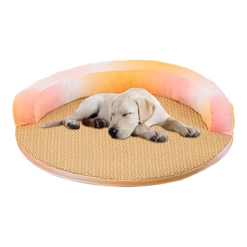 Kühlmatte für Hunde, waschbar, natürliches Rattan, Haustierzubehör für Welpen, Seniorenhaus, Schlafzimmer, Wohnzimmer, Büros, Hinterhöfe