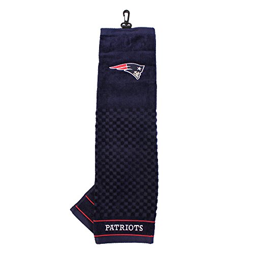 Team Golf NFL New England Patriots Besticktes Golf-Handtuch, Besticktes Golf-Handtuch, Kariertes Scrubber-Design, gesticktes Logo