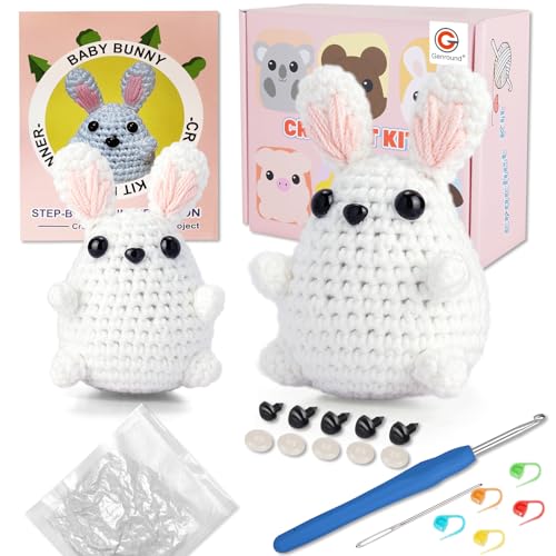 Genround Häkelpaket für Anfänger, Häkelset mit Schritt-für-Schritt-Video-Tutorials, Häkelset Anfänger Tiere Kinder Erwachsene
