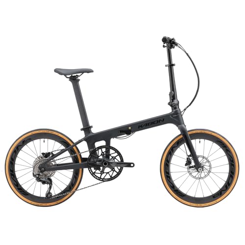 KABON Voll Carbon Faltrad, Leichtes 20 Zoll Carbonfaser Rahmen Klapprad mit 11 Gang Hydraulische Scheibenbremse Fahrrad mit Carbon Laufradsatz für Unisex-Erwachsene