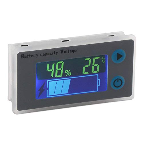 DollaTek Battery Capacity Monitor 10-100V Programmierbarer Batteriestand Spannung Temperatur Meter Gauge 12V 24V 36V 48V LCD-Anzeige Prozentsatz Indikator Tester Electric Quantity Detector