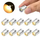 10 pcs Mini LED Licht, Micro LED Licht, LED Licht Mini mit Batterie, Mini LED Licht zum Kleben, Geeignet zum Dekorieren von Puppenhäusern, DIY-Kunsthandwerk (Warmweißes Licht)