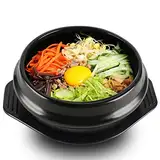 Honfitat EgBert Koreanische Dolsot Schüssel groß aus Steingut, Bibimbap Kochen + Trivet Set Reisschale – 16