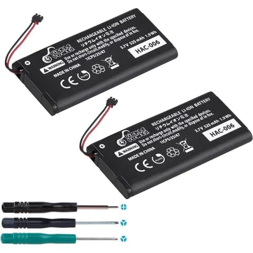 Pickle Power 2X HAC-006 Akku, 525mAh Ersatzakku für Nintendo Switch Joy-Con (L) HAC-015 Joy-Con (R) Controller mit Werkzeugsatz