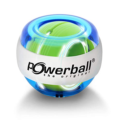 Powerball Lightning Blue, gyroskopischer Handtrainer mit blauem Lichteffekt, transparent-blau, das Original von Kernpower