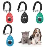 4 Stück Hunde Clicker, Klicker mit Großem Knopf,Trainings Clicker mit Handschlaufe, für Hundetraining Hundeerziehung Auch für Katzen Pferde
