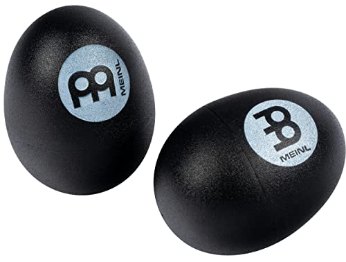 Meinl Percussion Egg Shaker Paar - 2 Egg Shaker mit klarem, weichem Sound - Musikinstrument - Kunststoff, Schwarz (ES2-BK)