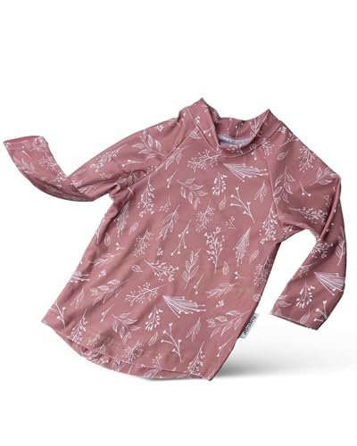 Hinzling UV Shirt Kinder Botanical Mocha (M - 74/80) – Langarm & UPF 50+ Sonnenschutz – Ökotex Zertifiziert & schadstofffrei – UV Kleidung Baby gemütlich & nachhaltig – Made in Europe