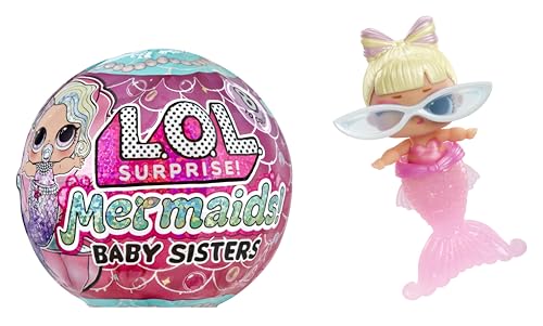 L.O.L. Surprise! Mermaids Baby Sisters - Mit Farbwechselnden Schwänzen, Überraschungsauswahl, Enthält 1 Puppe mit Niedlichen Accessoires, Sammle alle 8 Puppen, für Kinder ab 4 Jahren