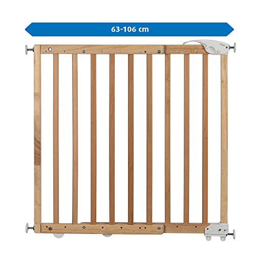 Türgitter und Treppenschutzgitter zum Klemmen oder Schrauben, Baukasten zum Zusammenbauen, ausziehbar 63-106 cm, Natur