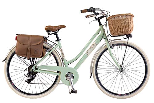 Via Veneto by Canellini Fahrrad Rad Citybike CTB Frau Vintage Retro Via Veneto Alluminium (Hellgrun, 50)