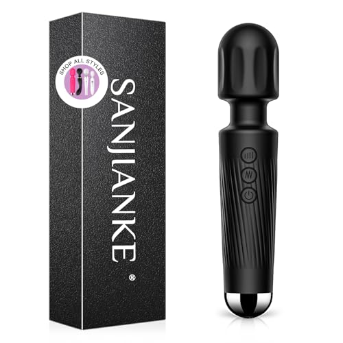 Vibrator Vibration für frauen, Dildo mit 8 Vibrationsintensitäten, Sex spielzeug für die frau paare 20 Vibrationsfrequenzen, Vibratorensets für frauen klitoris stimulator für sie Massagestab (Schwarz)