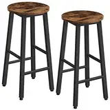 HOOBRO Barhocker 2er-Set, Barstühle, Küchenstühle, geeignet für Esszimmer, Küche, Bartheke, robust und stabil, Industrial Style, Vintagebraun-Schwarz EBF07BY01G1
