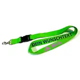 Kiwistar UG - Schlüsselband 25 mm - neongrün - bedruckt mit Ihrem eigenen Schriftzug und Foto - individuell personalisiert - Lanyards Geschenkartikel Wunschtext