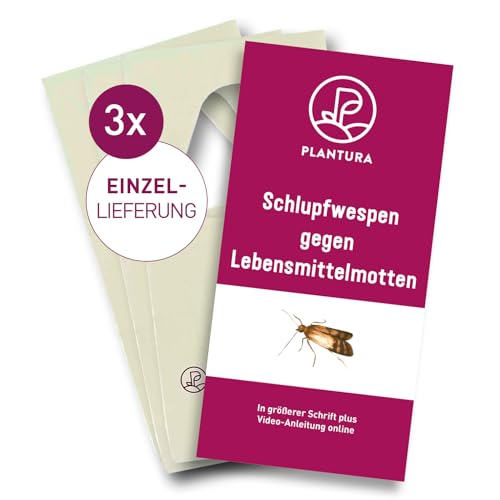 Plantura Schlupfwespen gegen Lebensmittelmotten, 3 Karten à 1 Lieferung, Einzellieferung als Ergänzung