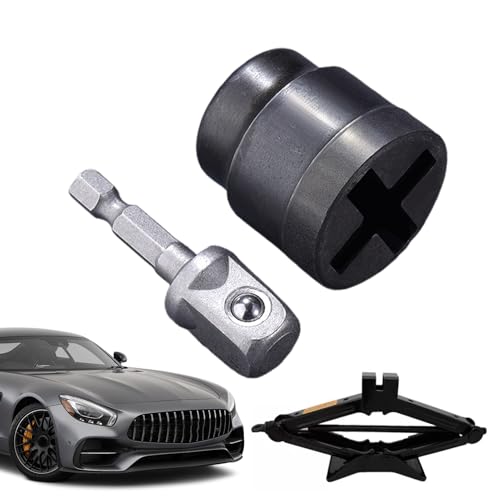 Scherenwagenheber Adapter | Scherenwagenheber Stabilisator Steckhülse | Hochleistungs Bohrgerät Aufsatz, Auto Reparatur Zubehör für Werkstatt Garage