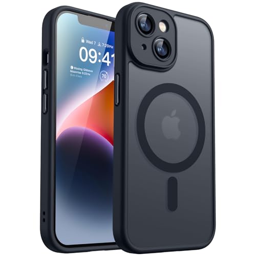 CANSHN 2024 Neu für iPhone 14 Hülle mit Kameraschutz für Magsafe (TOP Militärschutz & Magnetkraft) Extrem Haltbarkeit Hülle iPhone 14 Case Stoßfest, Schwarz
