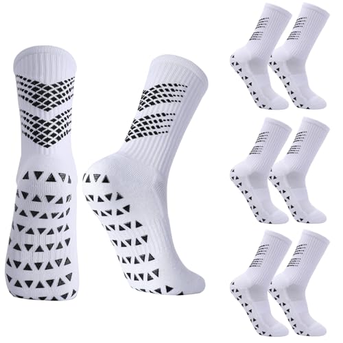 Utensilsto 3 Paar Fußballsocken Kinder,35-38 Rutschfeste Sportsocken Fußball Socken Atmungsaktiv Fußballstutzen für Jungen Mädchen,Rutschfeste Grip Fußball Socken für Fußball Laufen Basketball