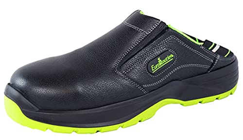 EuroRoutier Hybrid Black Nappa Echtleder, Clogs, S1P-SRC-zertifizierte Sicherheitsschuhe (Numeric_48)