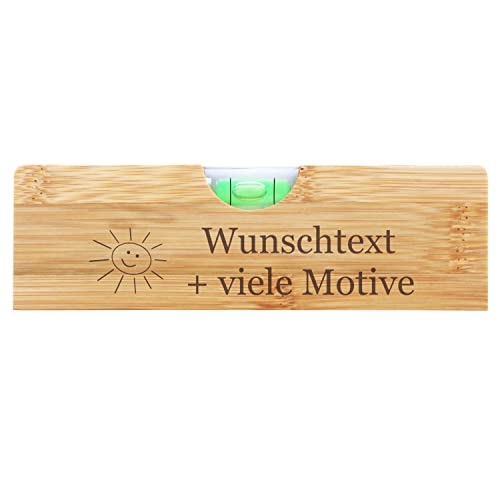 Wasserwaage klein personalisiert mit Name, Spruch, Motiv - Handwerker Geschenk mit Bieröffner Funktion - Kapselheber ist eingebaut, Geschenkidee Hausbau