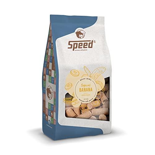 Speed Delicious speedies Banana, Pferdeleckerli mit Bananengeschmack, tropisch-fruchtiger Snack für jedes Pferd, Beste Zutaten, einfach praktisch (1 kg)