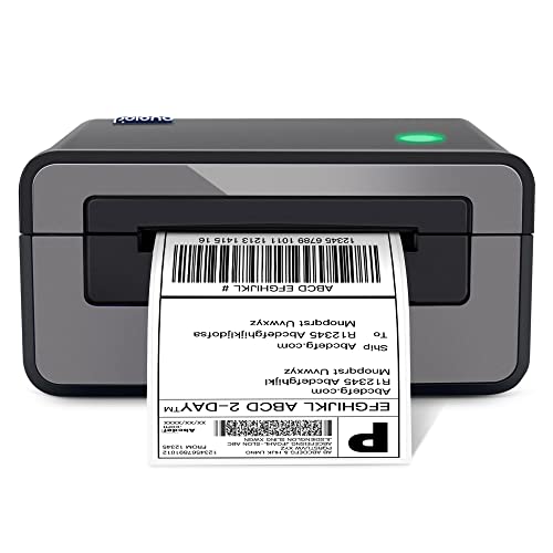 POLONO Etikettendrucker DHL Thermodrucker Labeldrucker, Thermo-Versandetikettendrucker Desktop Etikettendruck für Amazon, Ebay, Etsy & Shopify, DHL ups USB Mac/PC