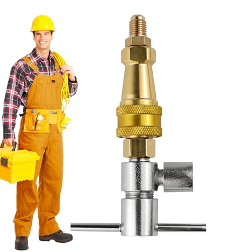 Kühlschrankkupplungsstecker - 1/4 Zoll Messing Schneller Teil, Waschadapter -Tool | Kühlschrankreparaturanpassung Zubehör, Klimaanlagenausrüstung, Multi-Use-Kühlschrank-Systemanschluss, Befestigun