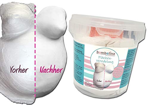 bambelina® Flächenveredelung Set für einen Babybauch Gipsabdruck, zur Glättung von rauhen Gipsoberflächen, Deutsches Produkt