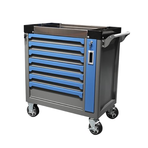 Werkzeugkasten Werkzeugtruhe mit 7 Schubladen, rollender Werkzeugschrank mit Rollen, Werkzeugkasten mit unabhängigem selbstsicherndem Kippschutzsystem, for Lager und Werkstatt Hardware-Toolbox