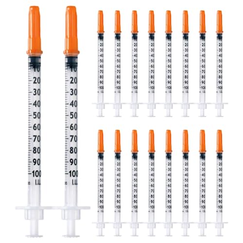 100 Stück 1 ml/cc Plastiktube 27G (0,4 x 12,7mm), Mehrzweck-Messwerkzeuge, Einzeln verpackt (27G 1/2”)