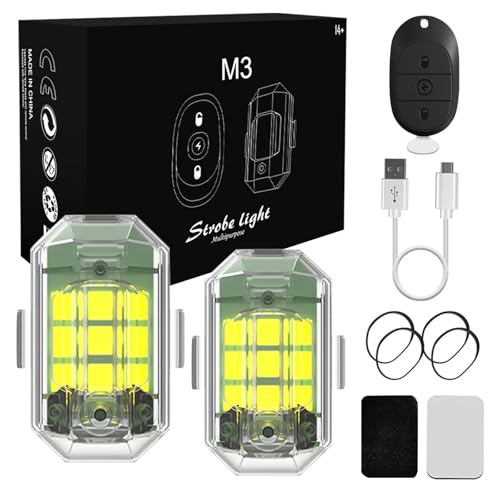 Auto Fernbedienung Blitzlicht,Led Blinklicht,Drahtloses LED-Blitzlicht mit hoher Helligkeit,7 Colours LED-Flugzeug-Blitzlicht und USB-Aufladung,Drohnen-Antikollisionslichter Flugzeug-Blitzlichter