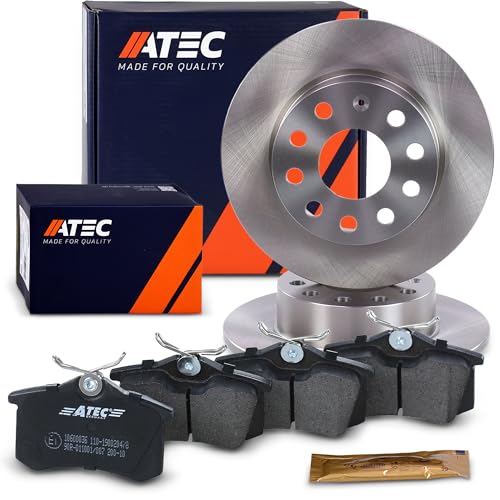 ATEC Germany Bremsenset Hinterachse inkl. Bremsscheiben Ø 253 mm Voll + Bremsbeläge Hinten