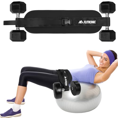 flintronic Hip Thrust Belt für Kurzhanteln und Kettlebells, Hip Thrust Gürtel für Po Training, für Fitness und Pilates Zuhause, Booty Belt für Gesäßmuskeln Brücken Ausfallschritte-Schwarz