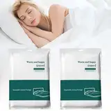 Nanaborn Einweg Bettwäsche Set für Reise 2 Pack Disposable Bed Sheets for Travel Hotels Einmal Vliesstoff Bettlaken,Kissenbezug und Bettbezug (220×240cm)