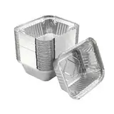 Enpack Aluschale R28-450L - 100 Stück Aluschalen Grill 14x12x4 cm - Wärmebehälter 450ml - Fettauffangschale als Grill Zubehör, Food Container, kleine Auflaufform - feuerfeste Alu Grillschale