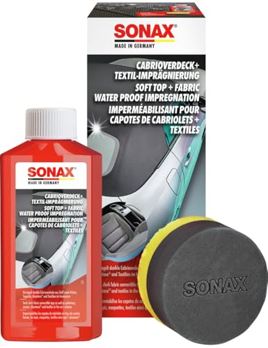 SONAX Cabrioverdeck+Textil-Imprägnierung (250 ml) Farbauffrischung und Schutz vor Wiederverschmutzung von Stoffverdecken | Art-Nr. 03101410