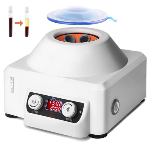 PRP Zentrifuge 6x10ml mit LCD-Bildschirm, Soojook PRF Tischzentrifuge, 4000 u/min Tragbare Labor-Tischzentrifugen, 100 Minuten Limit, für Blut, Plasma, Arztpraxis-220V