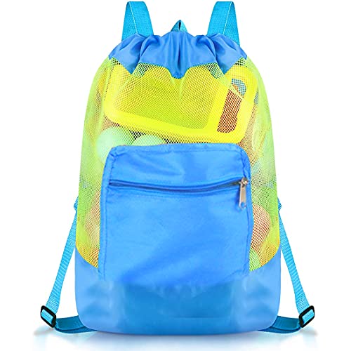 O-Kinee Strandspielzeug Tasche, Strandtasche Strandspielzeug, Netztasche Große Strandtasche für Sandspielzeug Wasserspielzeug Rücksack Beutel für Kleinkind Kinder Mädchen Jungen Badetasche