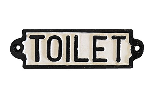 zeitzone Türschild Toilet Gusseisen WC-Schild Toilettenschild Vintage Antik-Stil