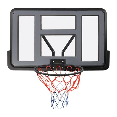 Basketballkorb, Wandmontage, Torrand, Rückwand und Felge, Kombi-Set, bruchsichere Rückwand, für drinnen und draußen, tragbarer Basketballkorb für Fitnessstudios, Garagen, Schulen