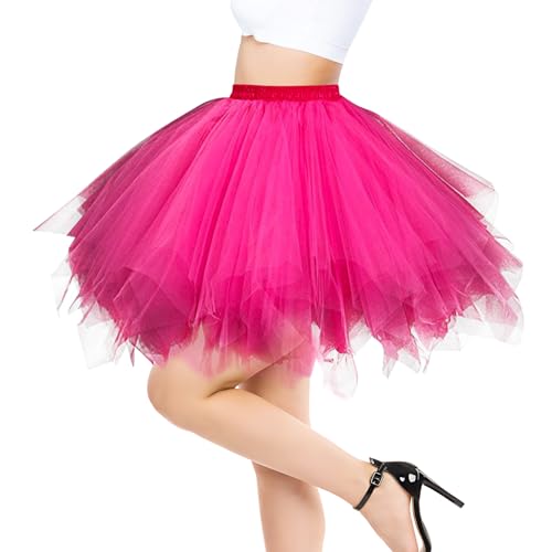 Damen Tutu Klassisch Rock, TüLlrock Damen TüTü Rock-DE/NL/SE/PL, Tutu Damen Karneval KostüM TüLlrock, 50er Vintage Ballet Elastisch Tanzrock Tanzkleid Ballkleid Kurz Retro Party KostüMe Tanzen