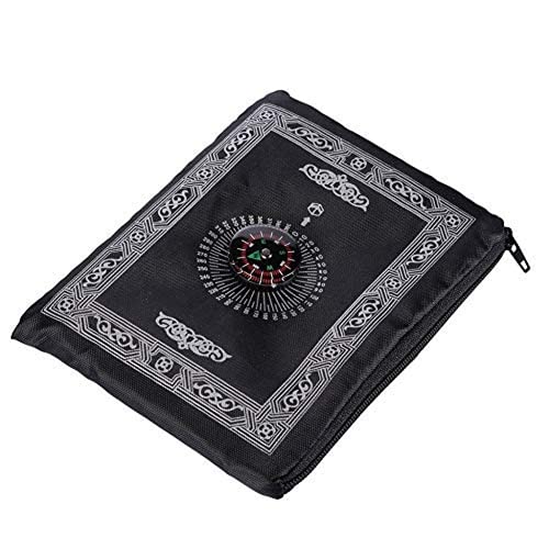 U-K Gebet Matrug Backingprayer Mat Muslim Gebetsteppich Islamischen Beten Teppich Decke Taschen Tragbare Druck Mit Kompass Tasche Für Reisen GrünDauerhaft Nützlich und praktisch Nett, 100 x 60 cm