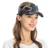 ZLYC Damen Sonnenschild Golf Visor Cap mit Klettverschluss,Schwarz,Gr. Einheitsgröße