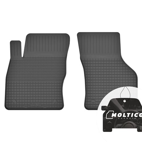 moto-MOLTICO Vorne Gummimatten Auto, 2-teiliges Set, Allwetter Gummi Fußmatten mit Rand, Antirutsch & Wasserfest Autoteppiche - passend für Skoda Karoq ab 2017