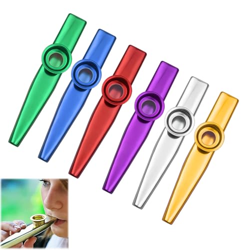 6 Stück Kazoo Instrument, Kazoos, Kazoo Metall, Geeignet Für Kinder, Erwachsene Und Musikanfänger, Kinder Party Favors Geschenke