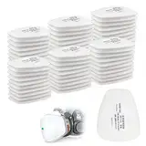 60 stück 3M Baumwollfilter Filters, Vollmaske Filter, 5n11 CN Einlegefilter, Filterwatte für 6000, 6200, 6800, 7501, 7502, FF402 Filters (Weiss)