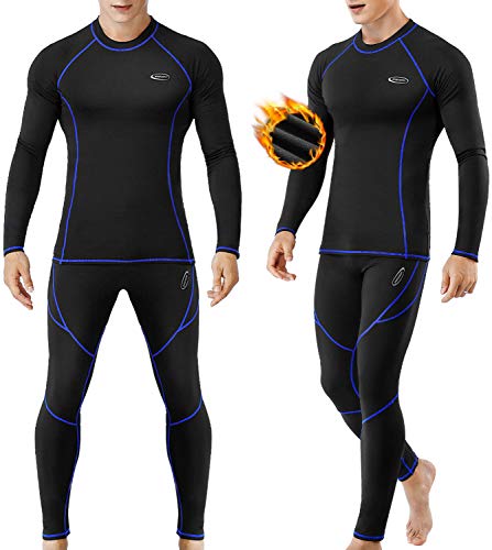 MOBIUSPHY Thermounterwäsche Herren, Funktionsunterwäsche Skiunterwäsche Winter Thermowäsche Set Warm Weich Funktionswäsche atmungsaktiv Thermo Unterwäsche Thermounterhemd Thermounterhose für Männer S