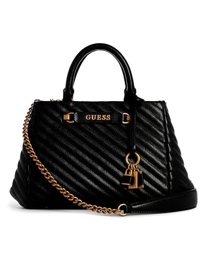 GUESS Damen Sela Small Girlfriend Satchel Ranzen, Schwarz